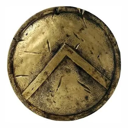 A bronze Spartan shield bearing the lambda of Lacedaemon