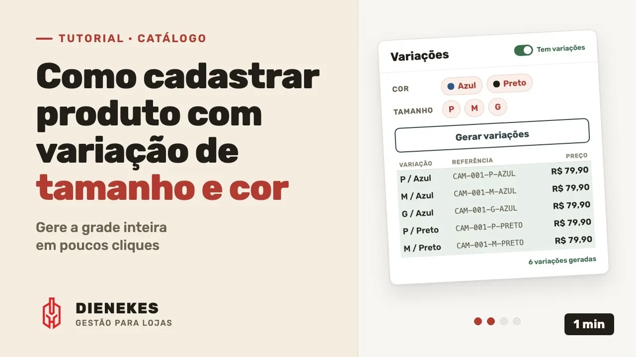 Assistir ao vídeo: Como cadastrar produto com variação de tamanho e cor
